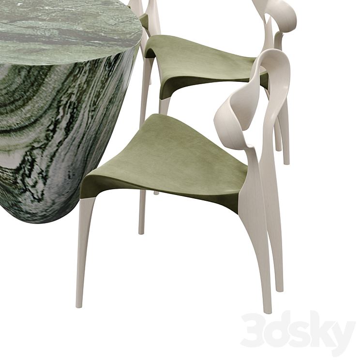 Eximons Dining Table 3DS Max Model - thumbnail 2