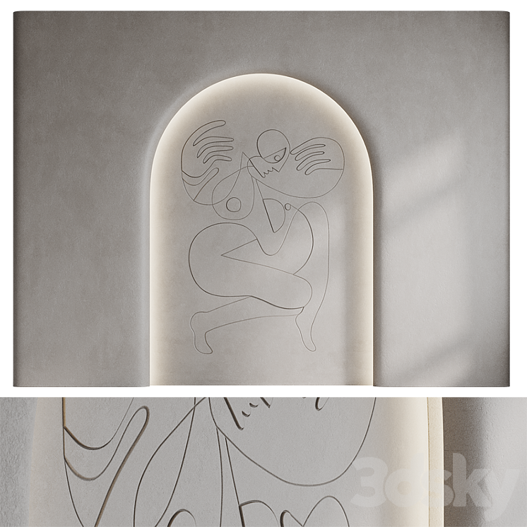 Decorative panels Womans 3DS Max Model - thumbnail 1