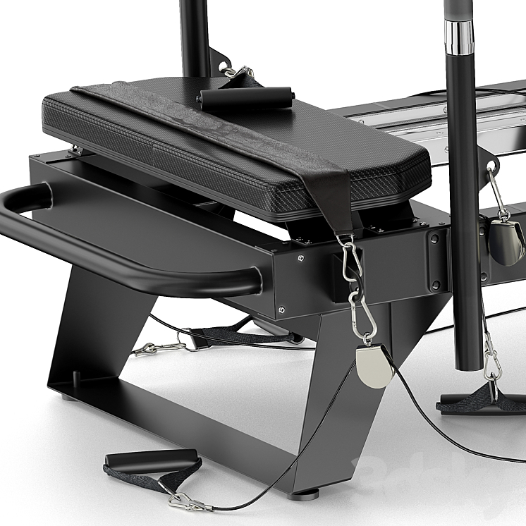 Sports trainer Pilates Reformer Machine 3D Model Free