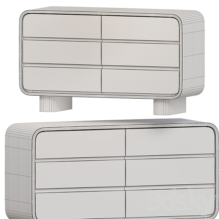 Huron 6Drawer Dresser Sideboard & Chest of drawer 3D model