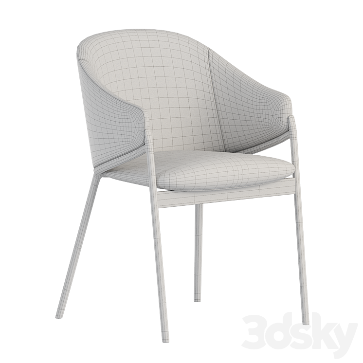 Dining chair Angel Cerda 3DS Max Model - thumbnail 2
