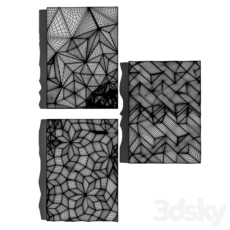 PapierMache Geo Panels Dimensional Wall Art 3D panel 3D model