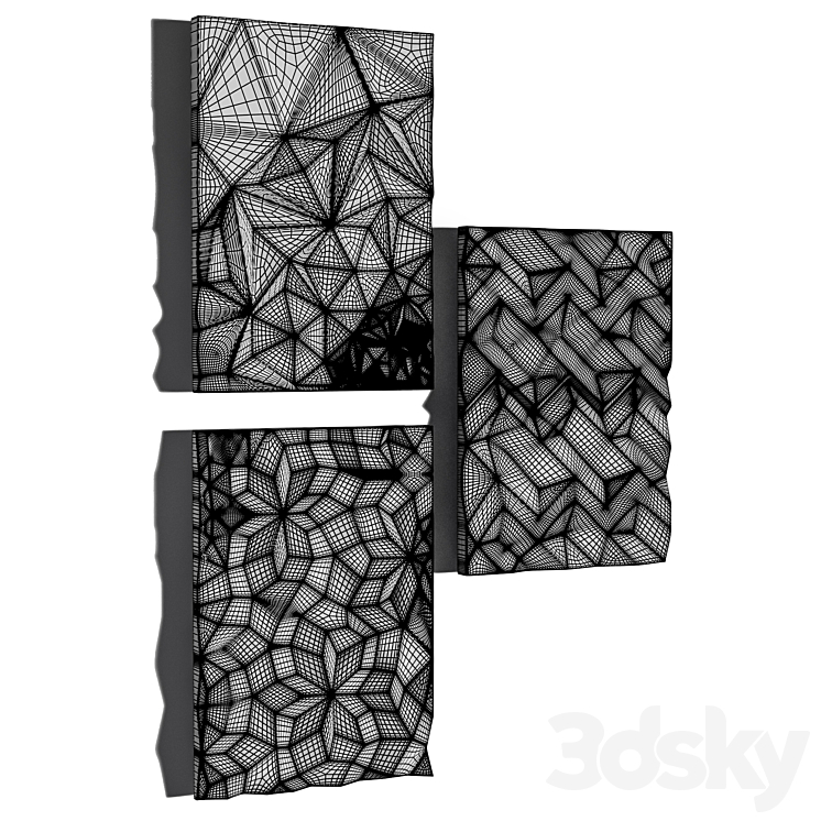 PapierMache Geo Panels Dimensional Wall Art 3D panel 3D model