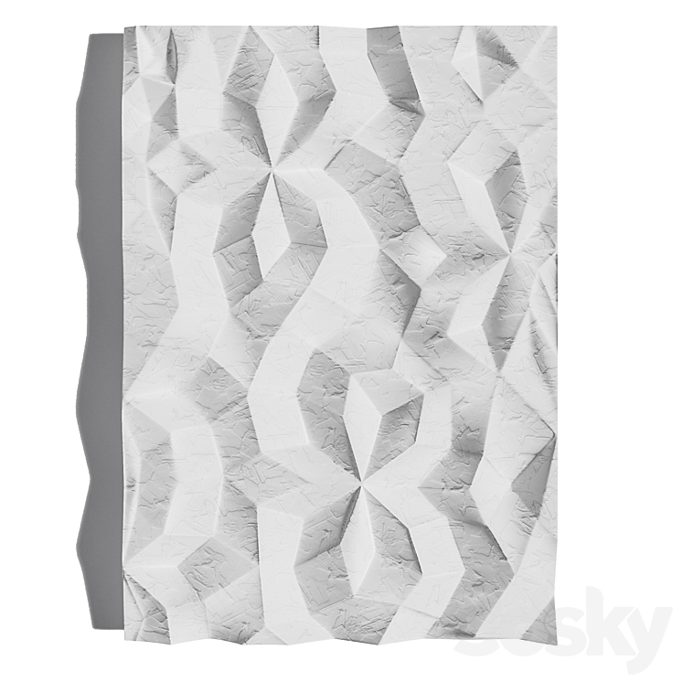 PapierMache Geo Panels Dimensional Wall Art 3D panel 3D model