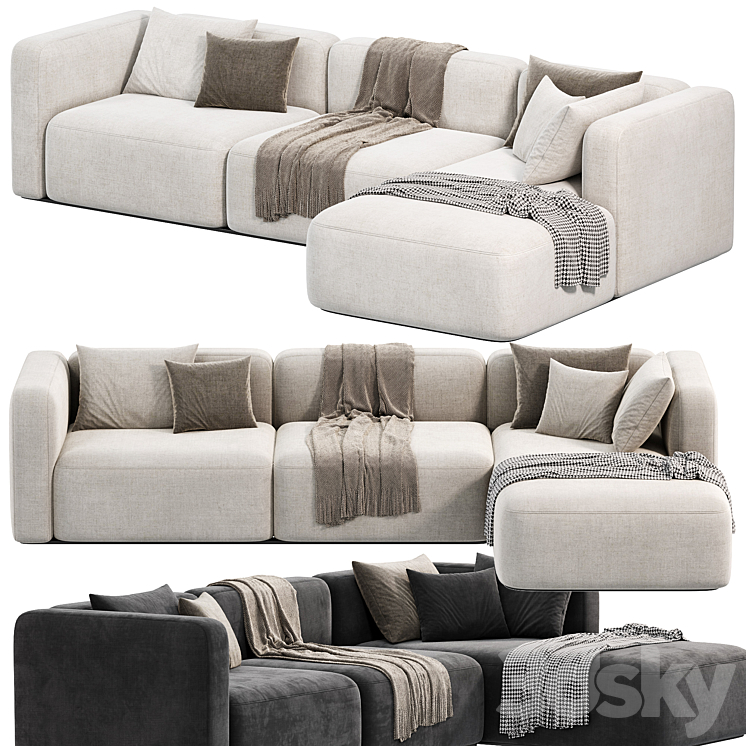 shangai sofa by poliform 3DS Max Model - thumbnail 2