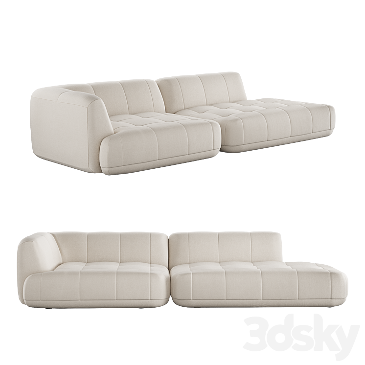 Sofa HAY QUILTON ONE-ARM 3DS Max Model - thumbnail 1
