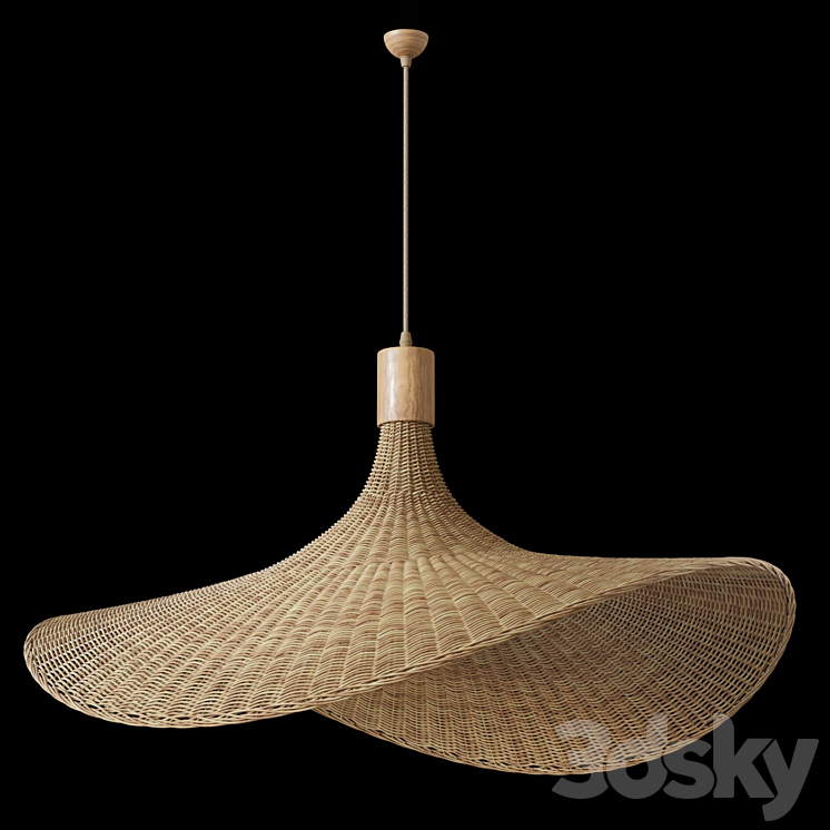 Hanging lamp – wicker hat 3DS Max - thumbnail 1