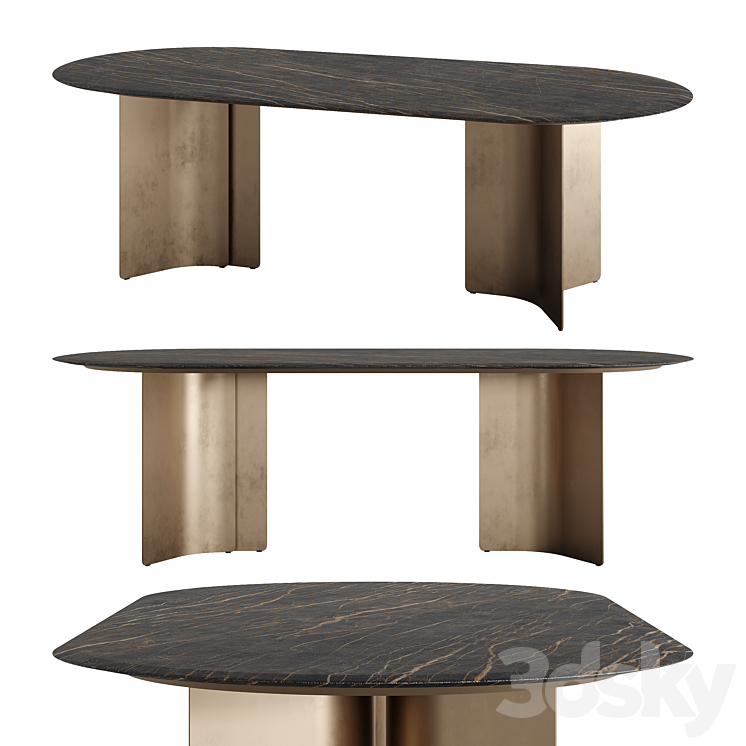 WAVE Oval Table by Marelli 3DS Max Model - thumbnail 1