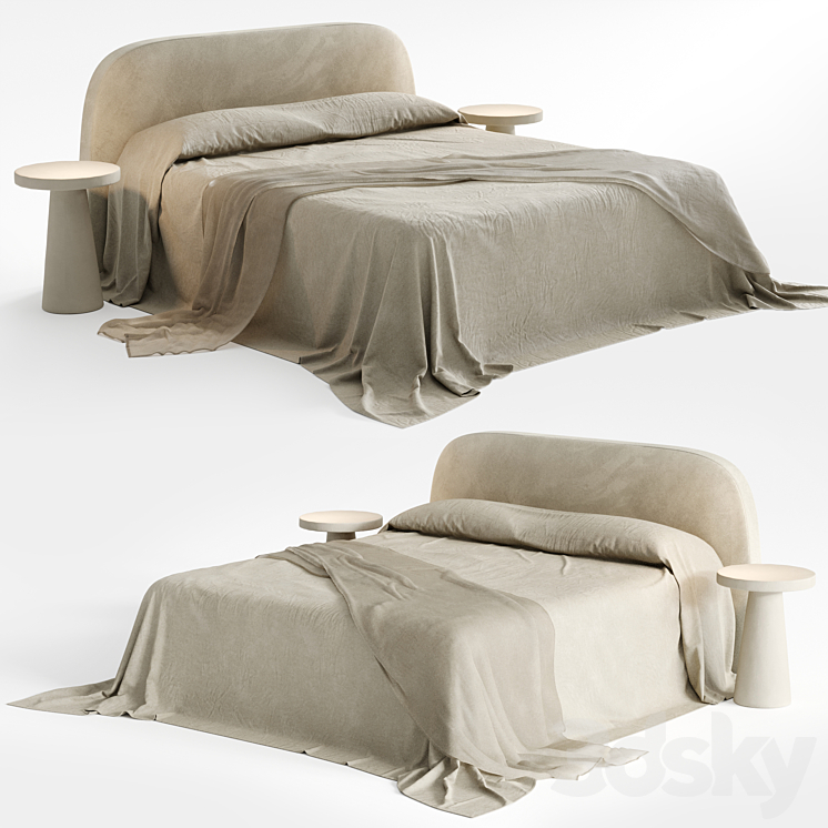 Beige bed linen Zara Home 3DS Max Model - thumbnail 1