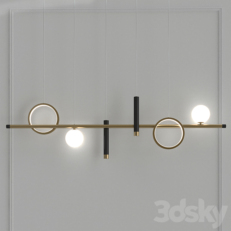 Modern Style Island Light 3D Model Free