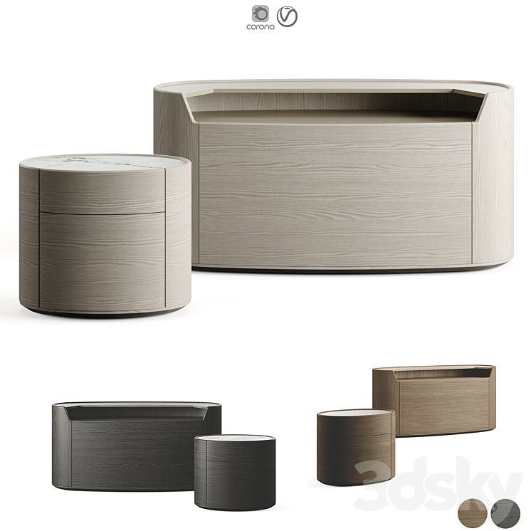 Poliform Kelly Collection With Plint 3D Model