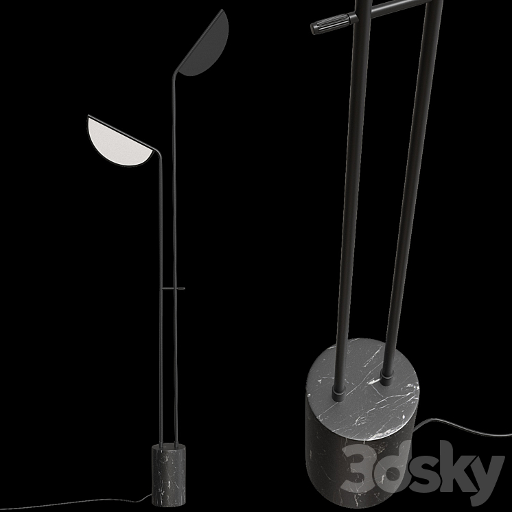 Nordic floor lamp 3DS Max Model - thumbnail 2