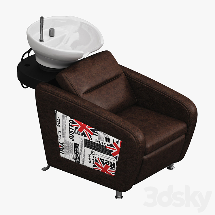 Hairdressing chair for hair washing MADISON 3DS Max Model - thumbnail 2