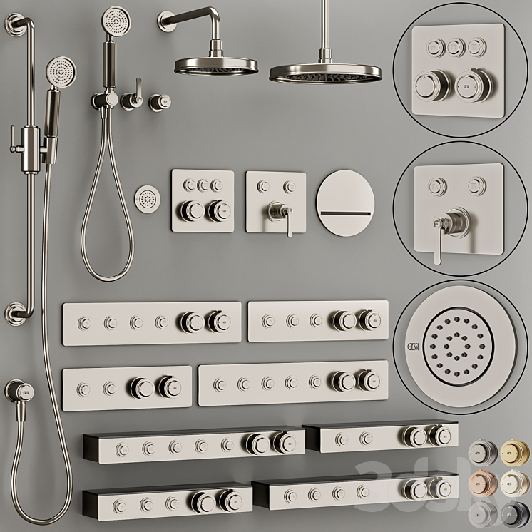 GESSI Hi Fi Eclectic bathroom faucet set 3D Model