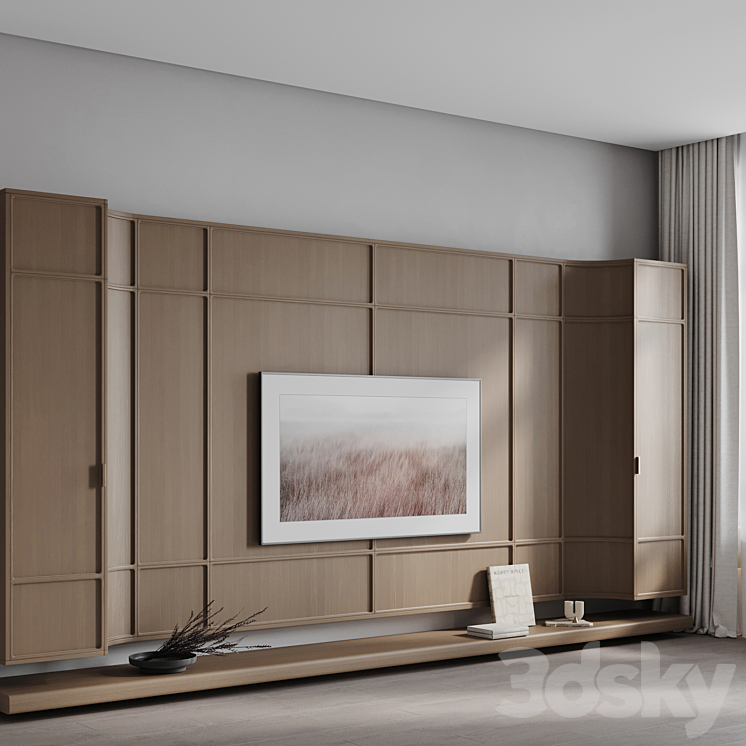 TV wall Kushi 3D Model Free