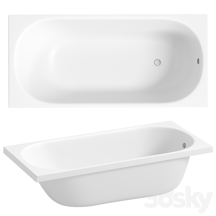 Acrylic bathtub DIWO Anapa 150×70 3D Model