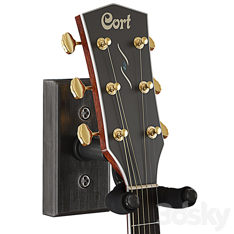Acoustic Guitar Cort OC8 Natural 3DS Max Model - thumbnail 2