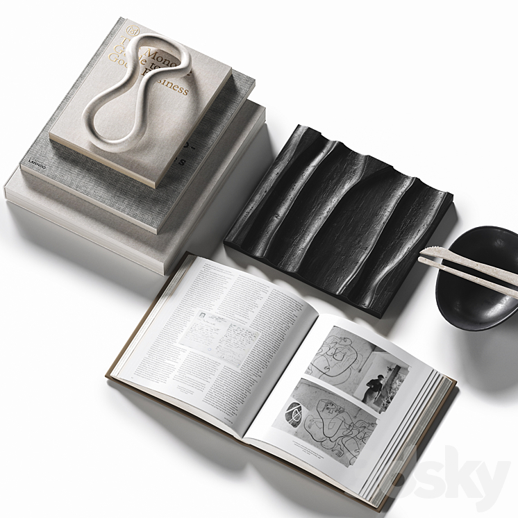 Decorative coffee table set 35 3DS Max - thumbnail 2