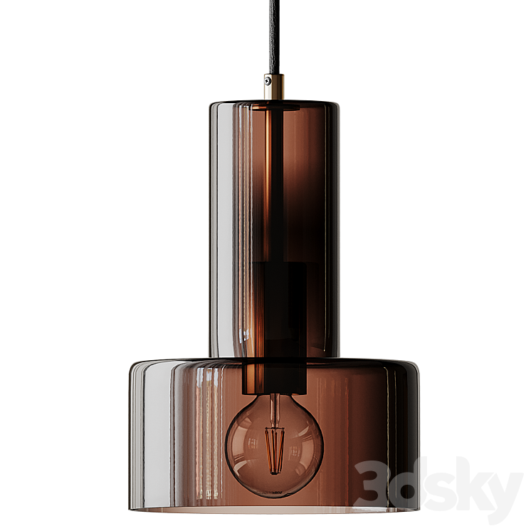 Hubsch Glass Pendant Lamp in Brown 3DS Max Model - thumbnail 2