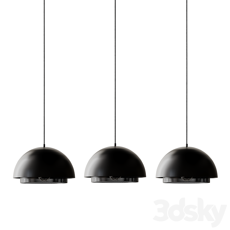 Hübsch ceiling lamp black metal 3DS Max - thumbnail 2