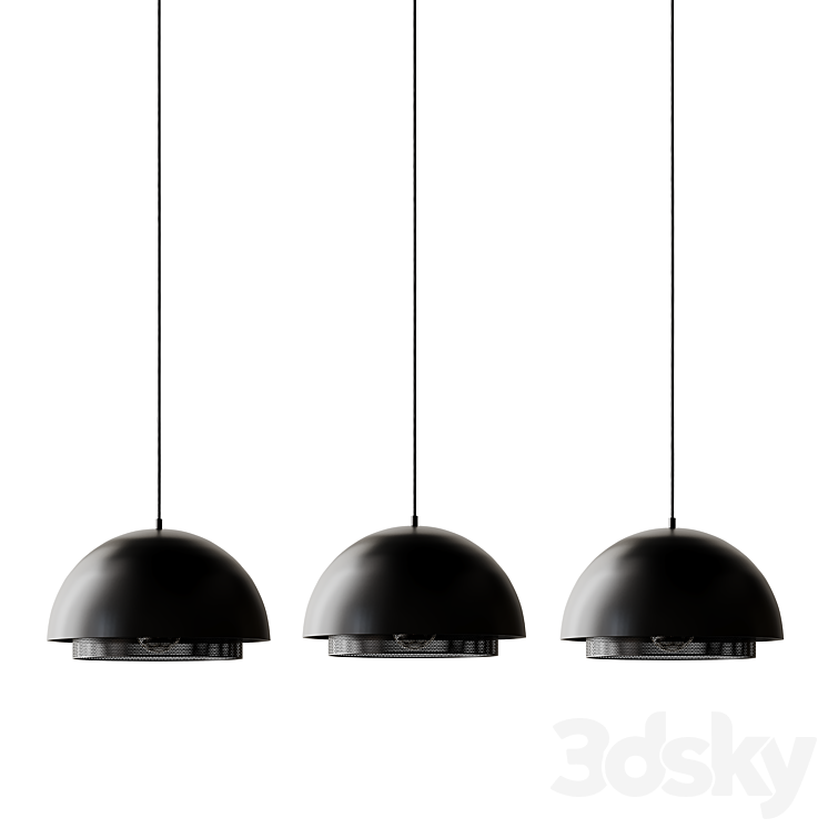Hübsch ceiling lamp black metal 3D Model