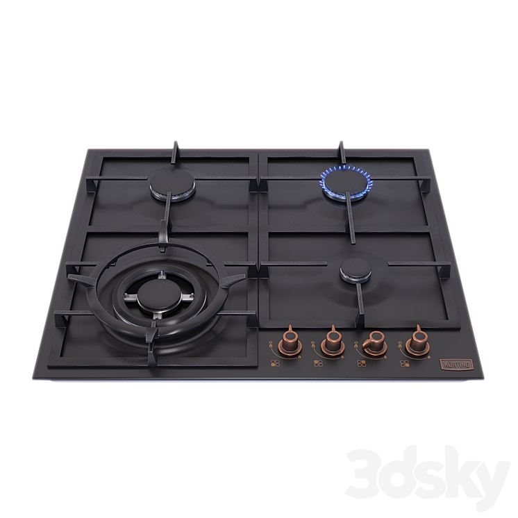 Gas hob Korting HG 665 CTCN - Kitchen appliance - 3D model