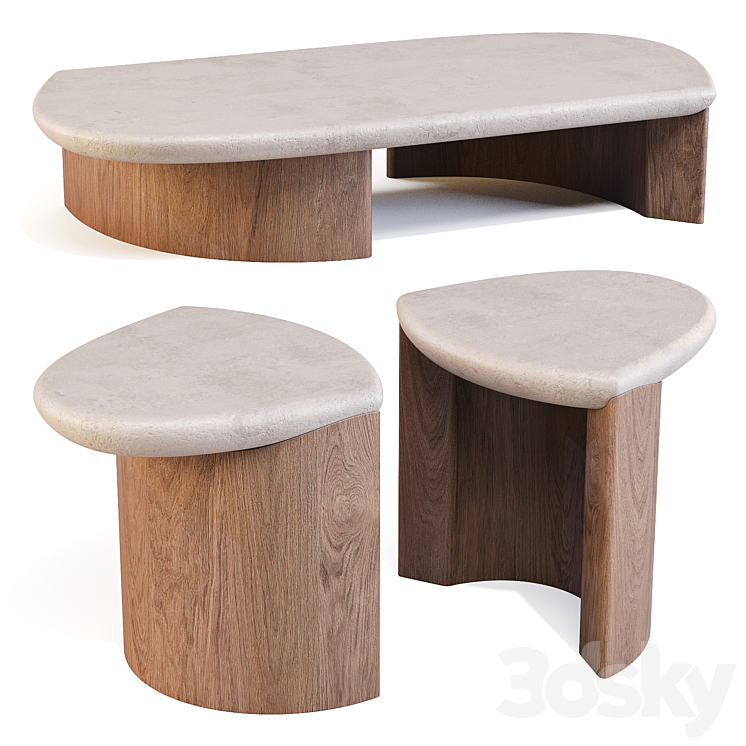 Collection Particulière: Lady R – Coffee and Side Table 3DS Max Model - thumbnail 1