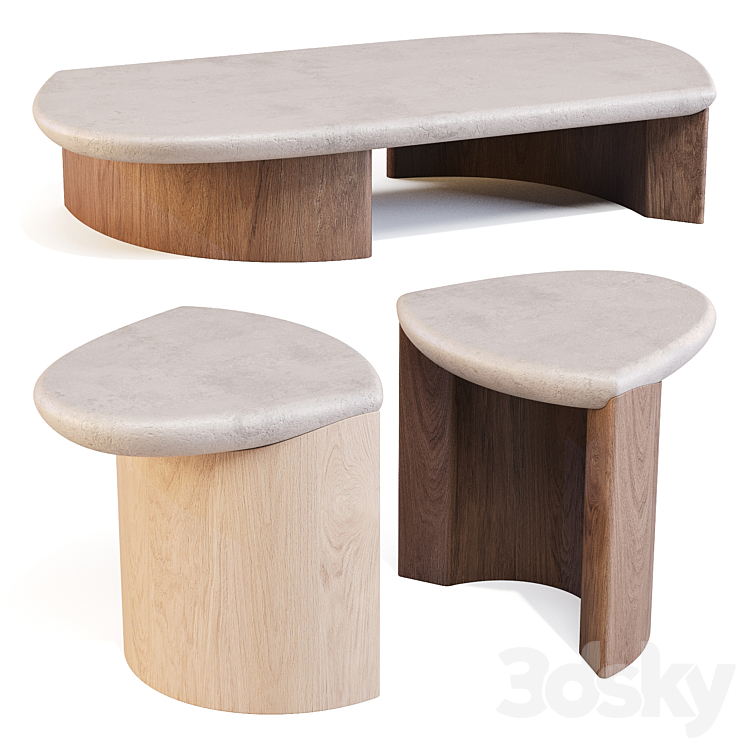 Collection Particulière: Lady R – Coffee and Side Table 3DS Max Model - thumbnail 2