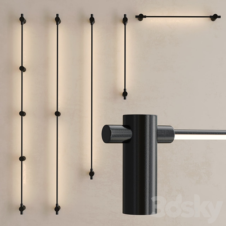 Juniper Thin Single & Double Wall Lamps 3D Model Free
