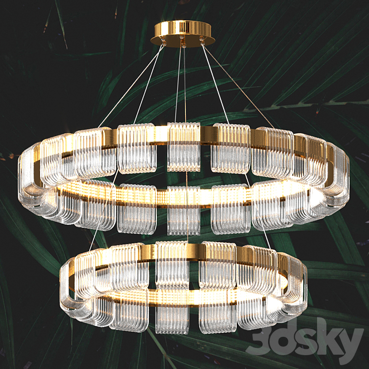 Saturno LED Chandelier 3DS Max Model - thumbnail 2