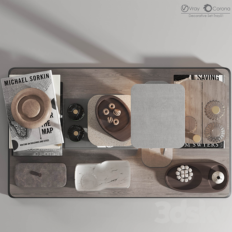 Decorative set-Tray01 3DS Max Model - thumbnail 2