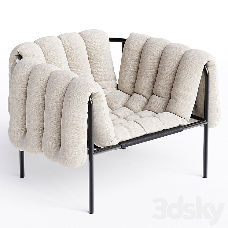 Puffy lounge chair 3DS Max Model - thumbnail 2