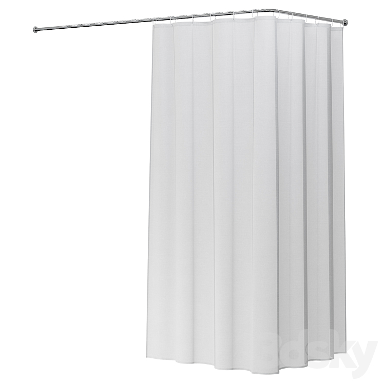 Shower curtain Corner set 1 3DS Max - thumbnail 2