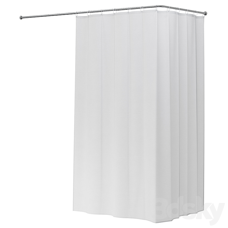 Shower curtain Corner set 1 3D Model