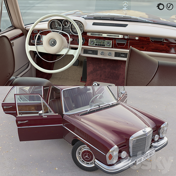 Mercedes benz 300 sel 3.6 3D Model Free