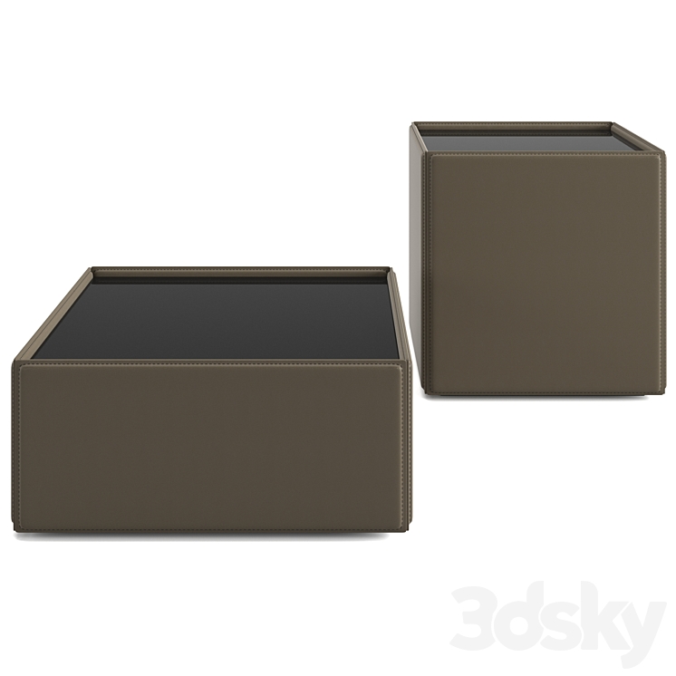 Minotti Side coffee tables set 3DS Max Model - thumbnail 2