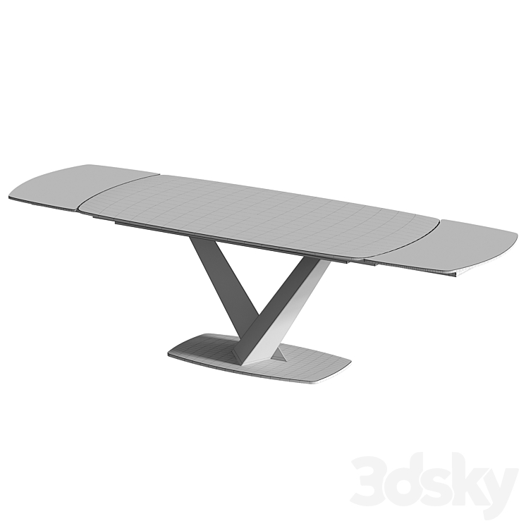 Victoria folding table with ceramic top 3DS Max Model - thumbnail 2