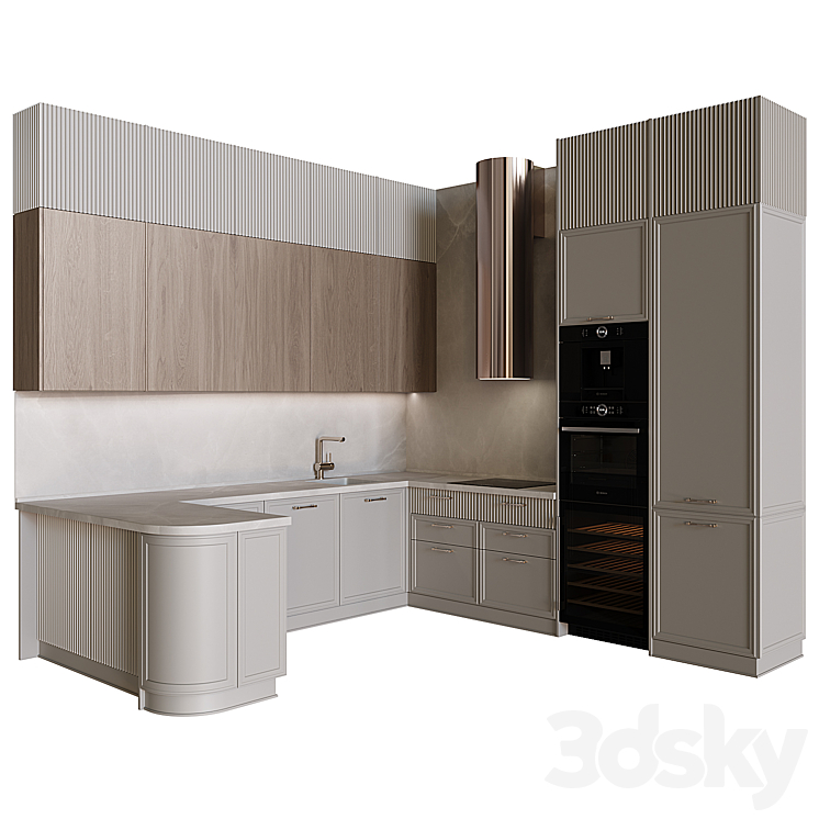Neoclassical kitchen 30 3D Model