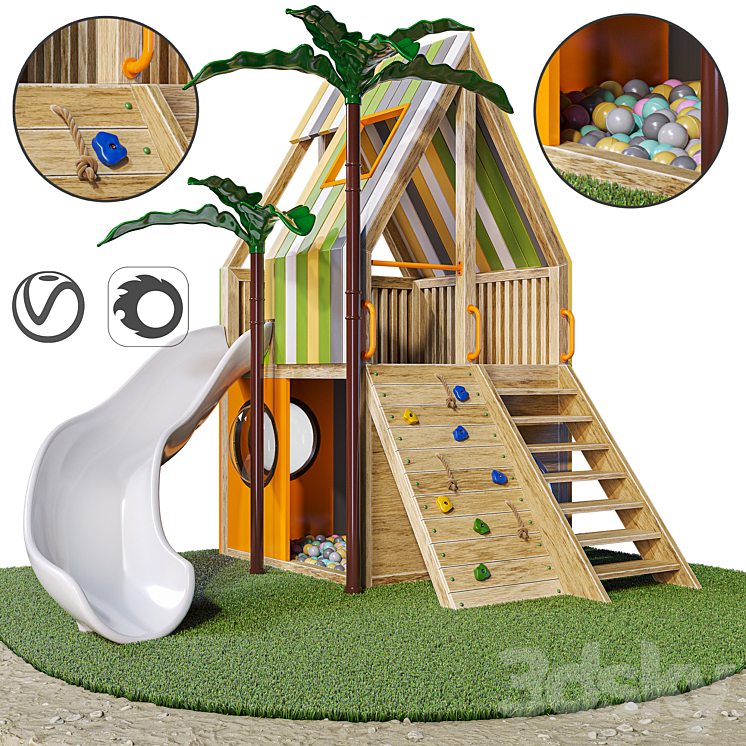play house | House for nursery / playroom 3D Model