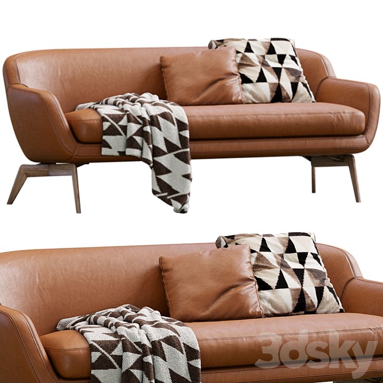 Leather Sofa Belt By Minotti 3DS Max - thumbnail 2