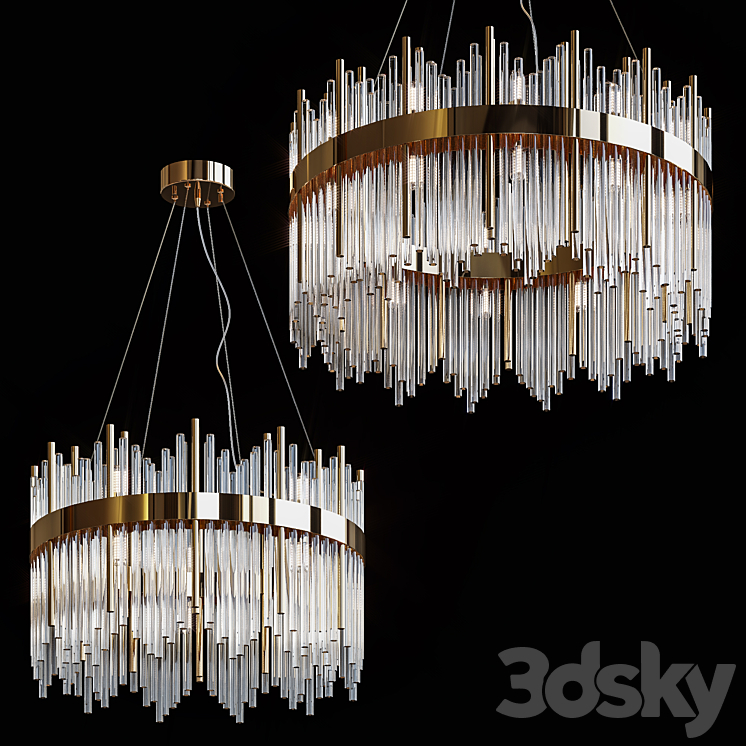 Suspended chandeliers Acapulco 3DS Max Model - thumbnail 1
