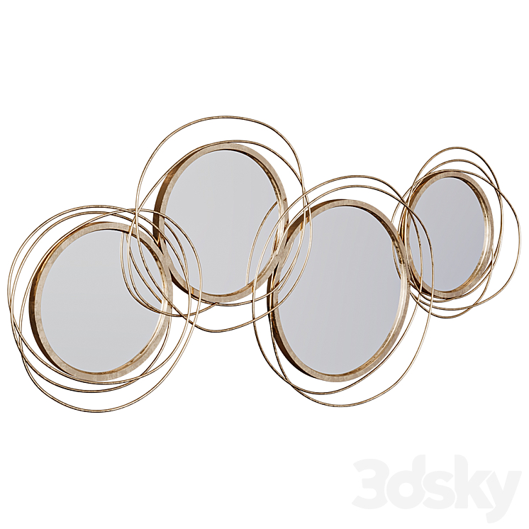 Wall Mirror Modern Luxury Large Gold Round Wall Mirror 3D Model