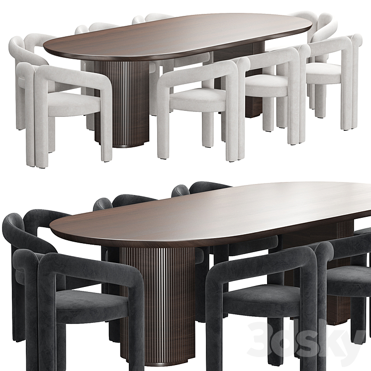 Moon Dining Table 3D Model