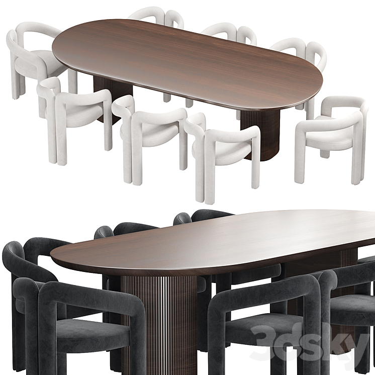 Moon Dining Table 3D Model Free