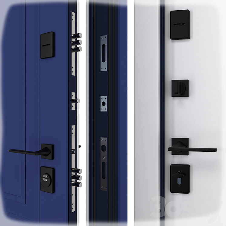 Entrance metal door Country (Abvehr) 3D Model Free