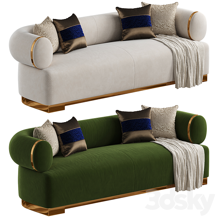 Designer sofa Gold Metal Band Sofa 3D model