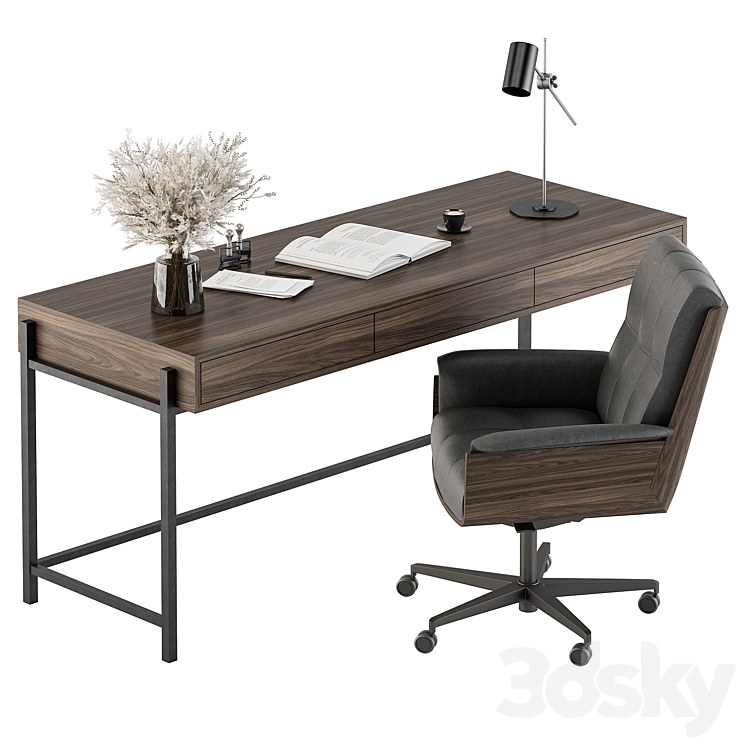 Writing Table – Office Furniture 422 3DS Max - thumbnail 2