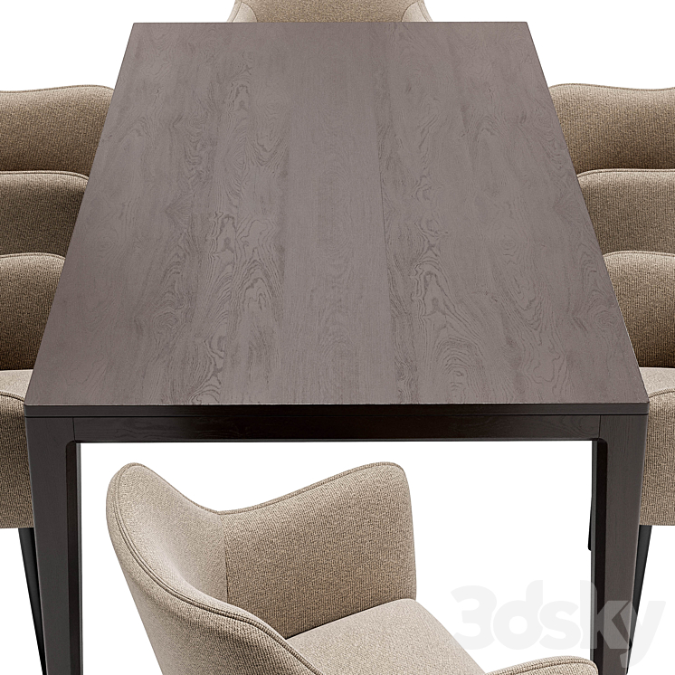 Moscow dining chair and Mavis table 3DS Max - thumbnail 2