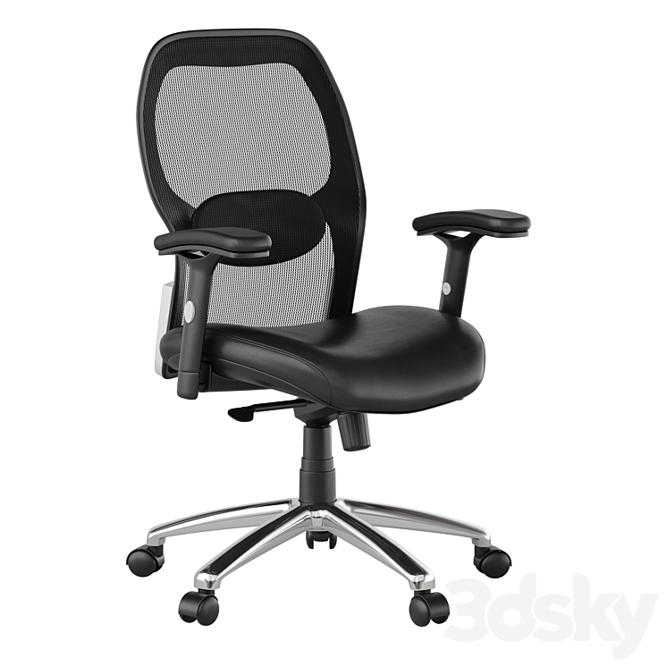 Office swivel chair with soft-leather seat Albert 3D Model