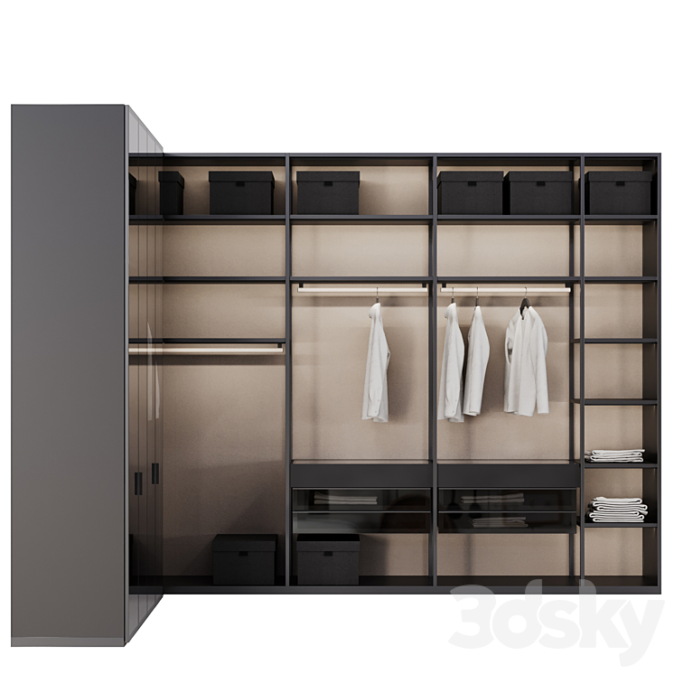 dressing room Poliform SENZAFINE 3D Model Free